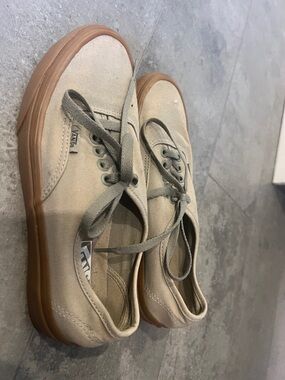 Vans Beige Canvas Sneakers with Gum Outsole